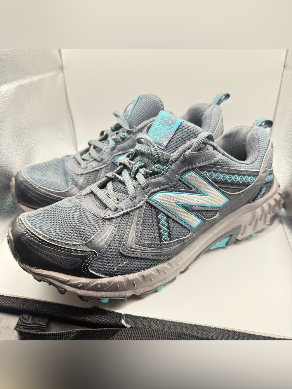 New Balance Gray and Teal Athletic Trail Shoes